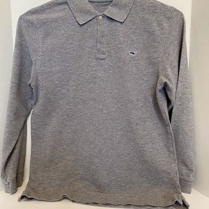 Vineyard Vines Boys Gray Long Sleeve Polo SZ M